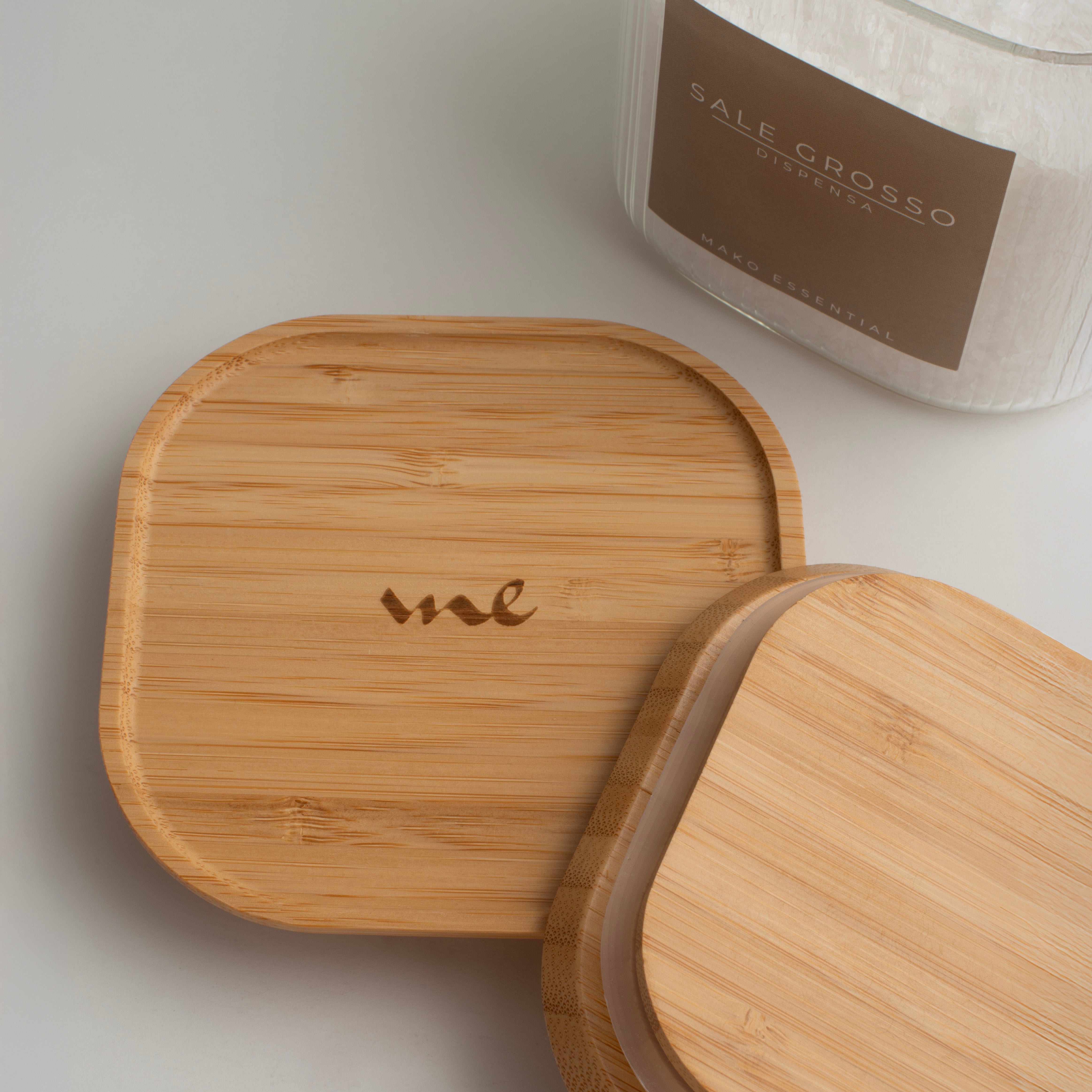 Set 3 Barattoli in vetro con tappo in bambù